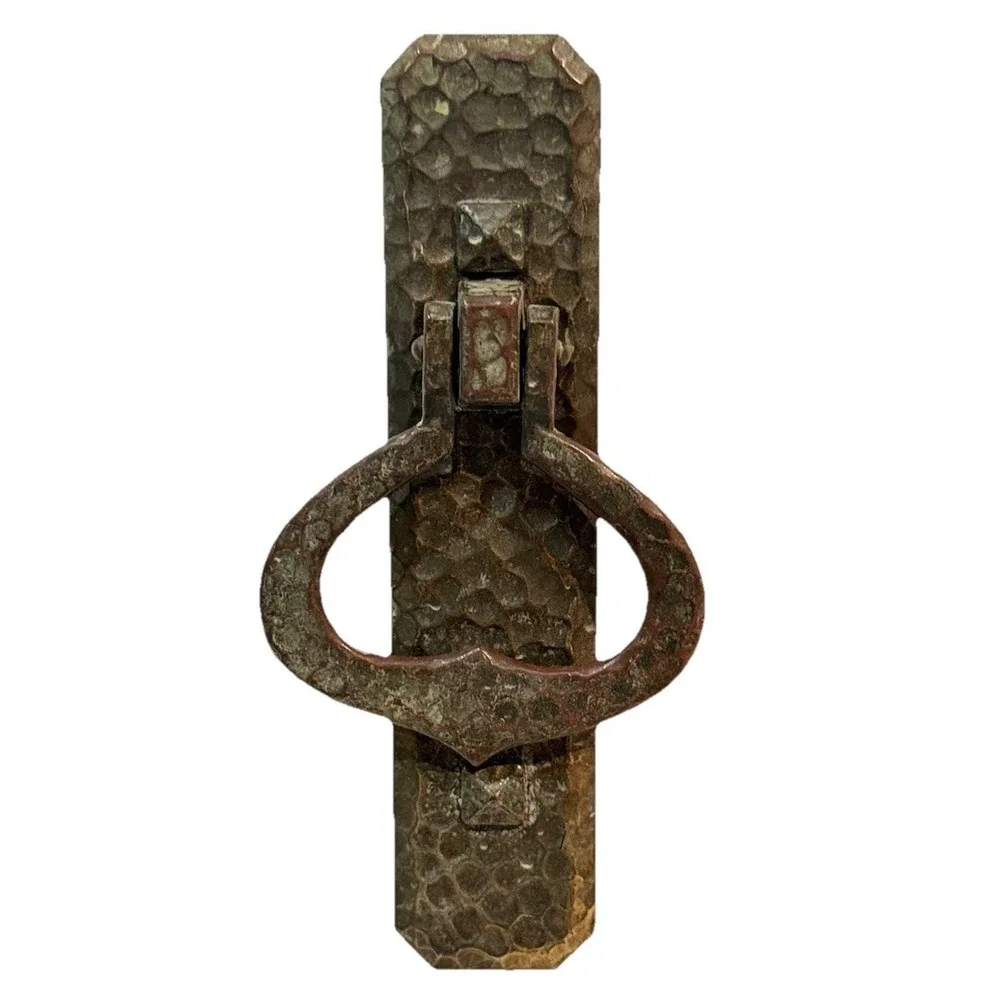 BPC Belwith vintage Arts Crafts/ Mission-style Hammered vertical drop bail pull
